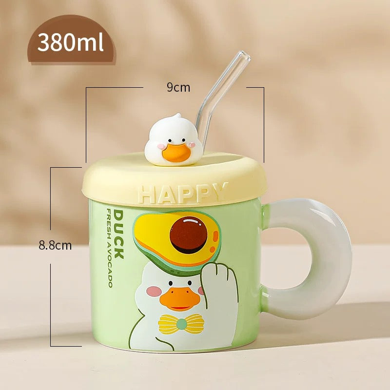 Candy Style Cute Duck Straw Cup
