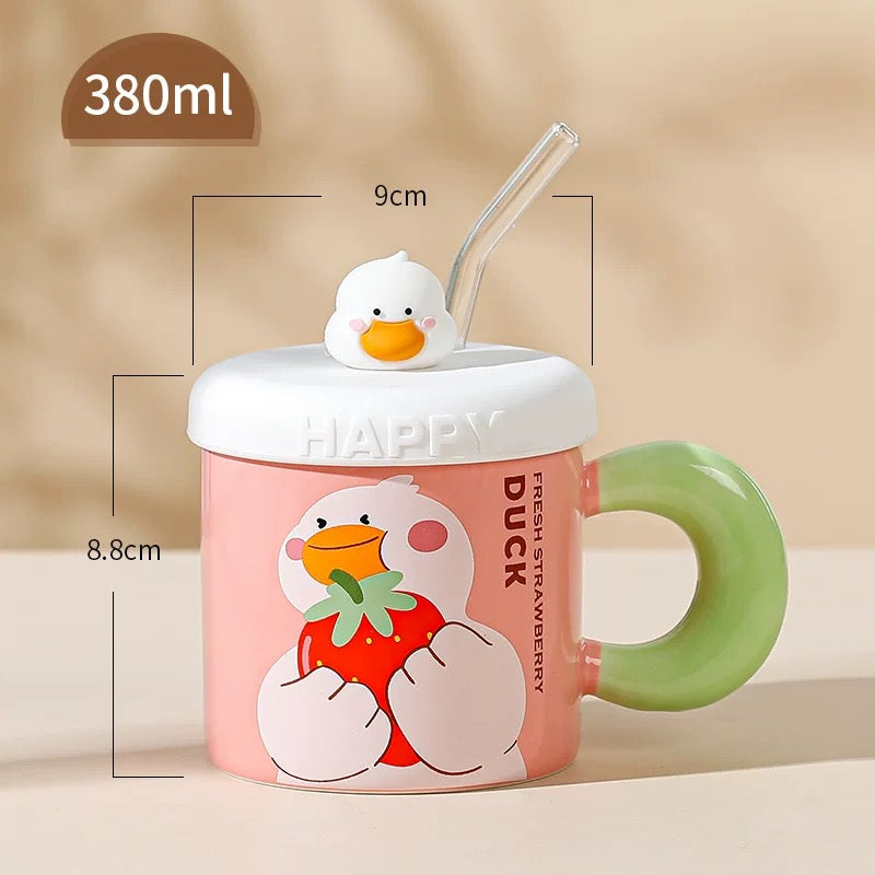 Candy Style Cute Duck Straw Cup