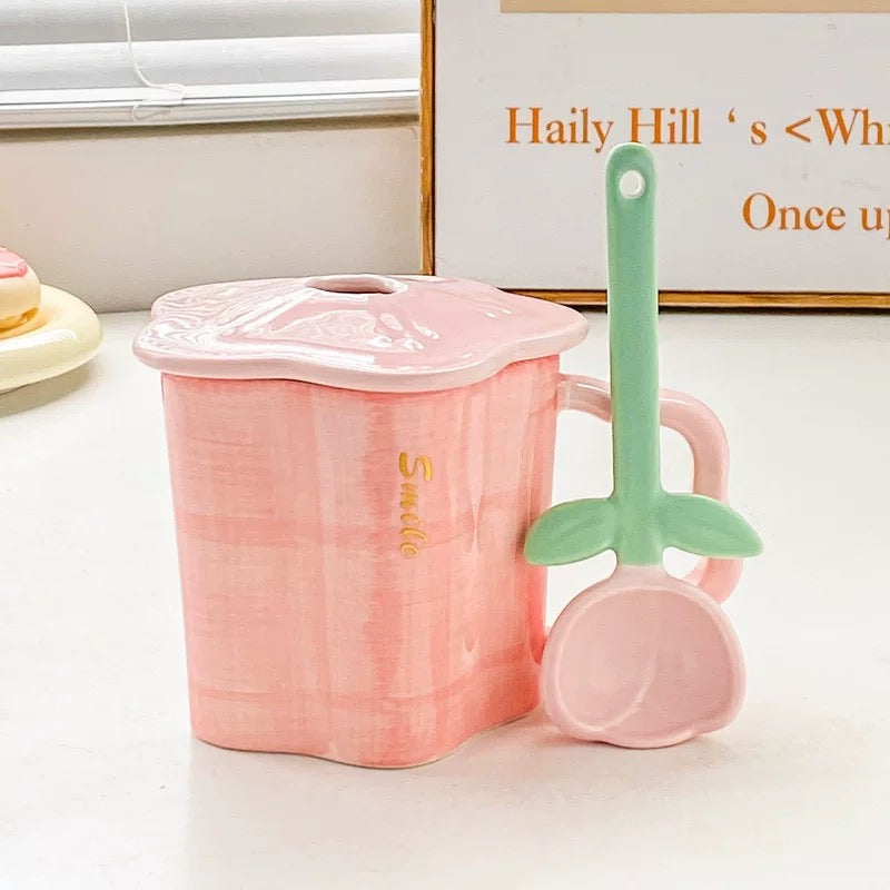 3D Flower Ceramic Cup
