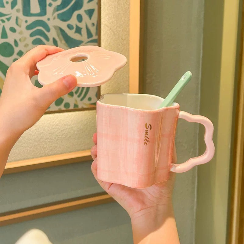 3D Flower Ceramic Cup