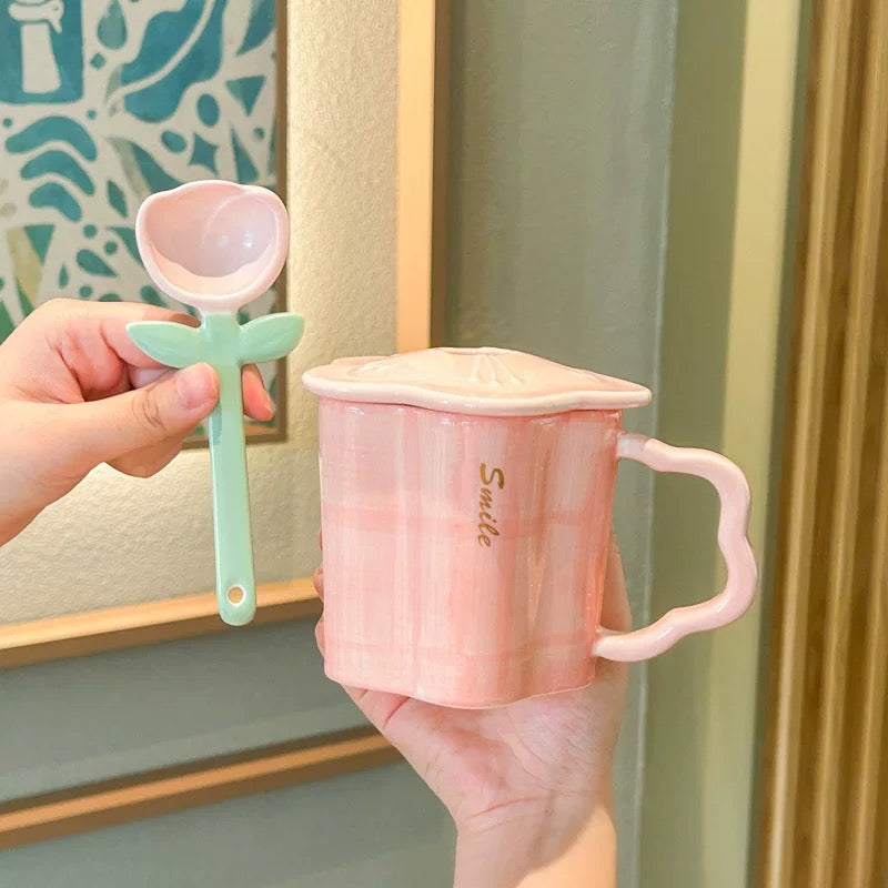 3D Flower Ceramic Cup