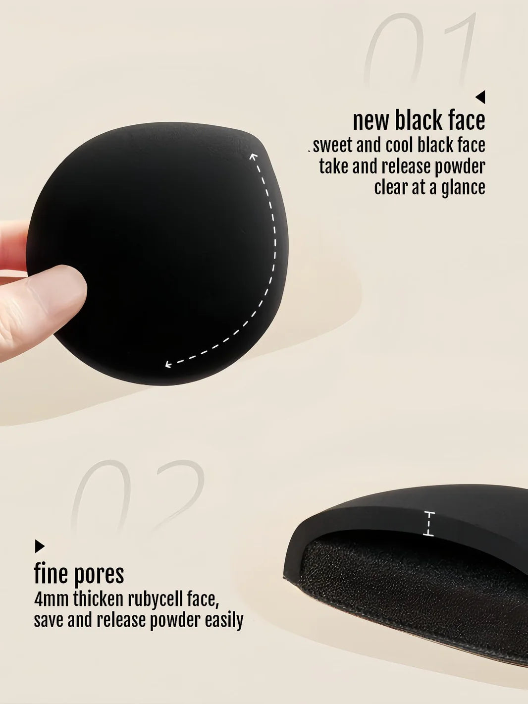 AMORTALS Ermu Tao Black Plus Puff Set (2 pieces)
