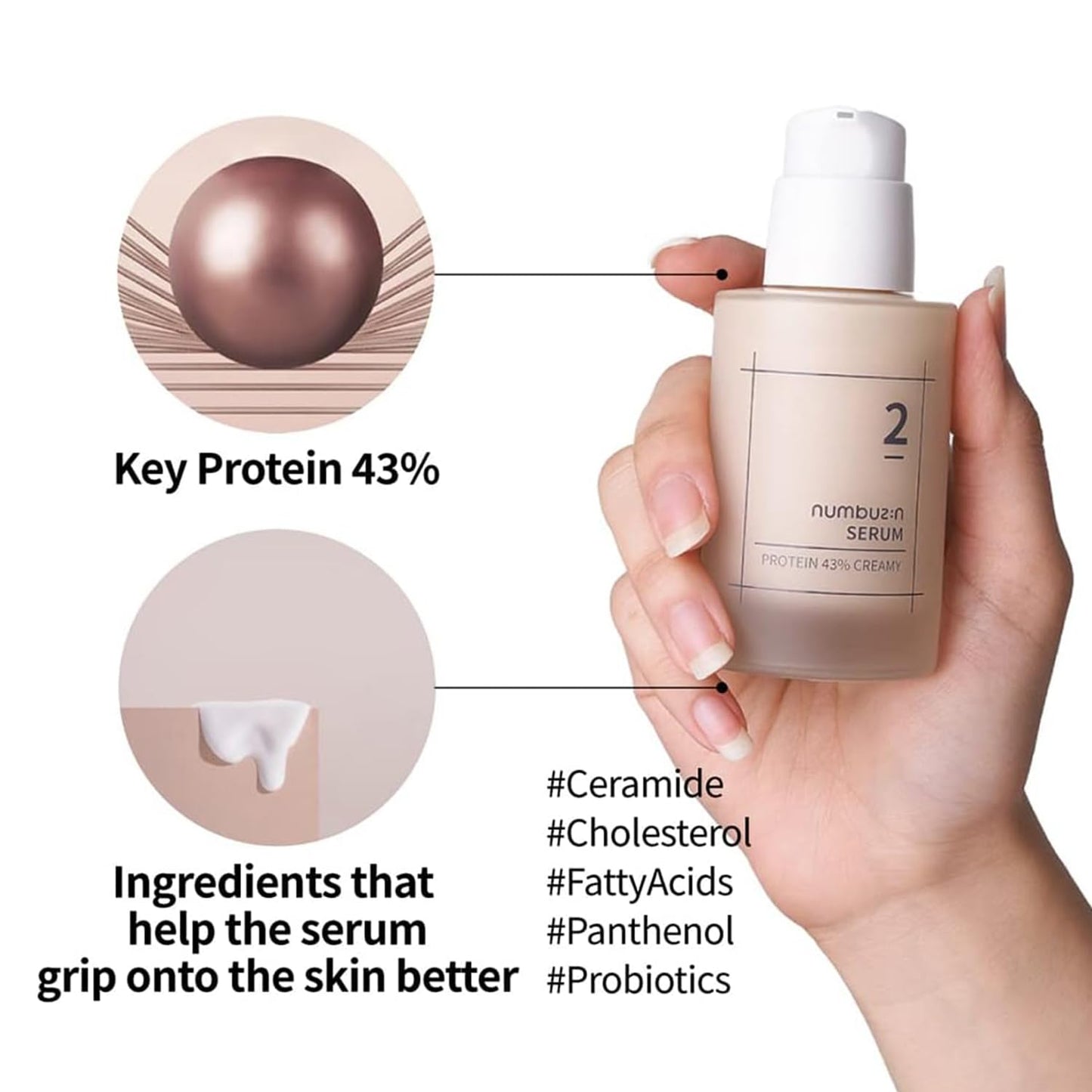 Numbuzin No.2 Protein 43% Creamy Serum 50ml