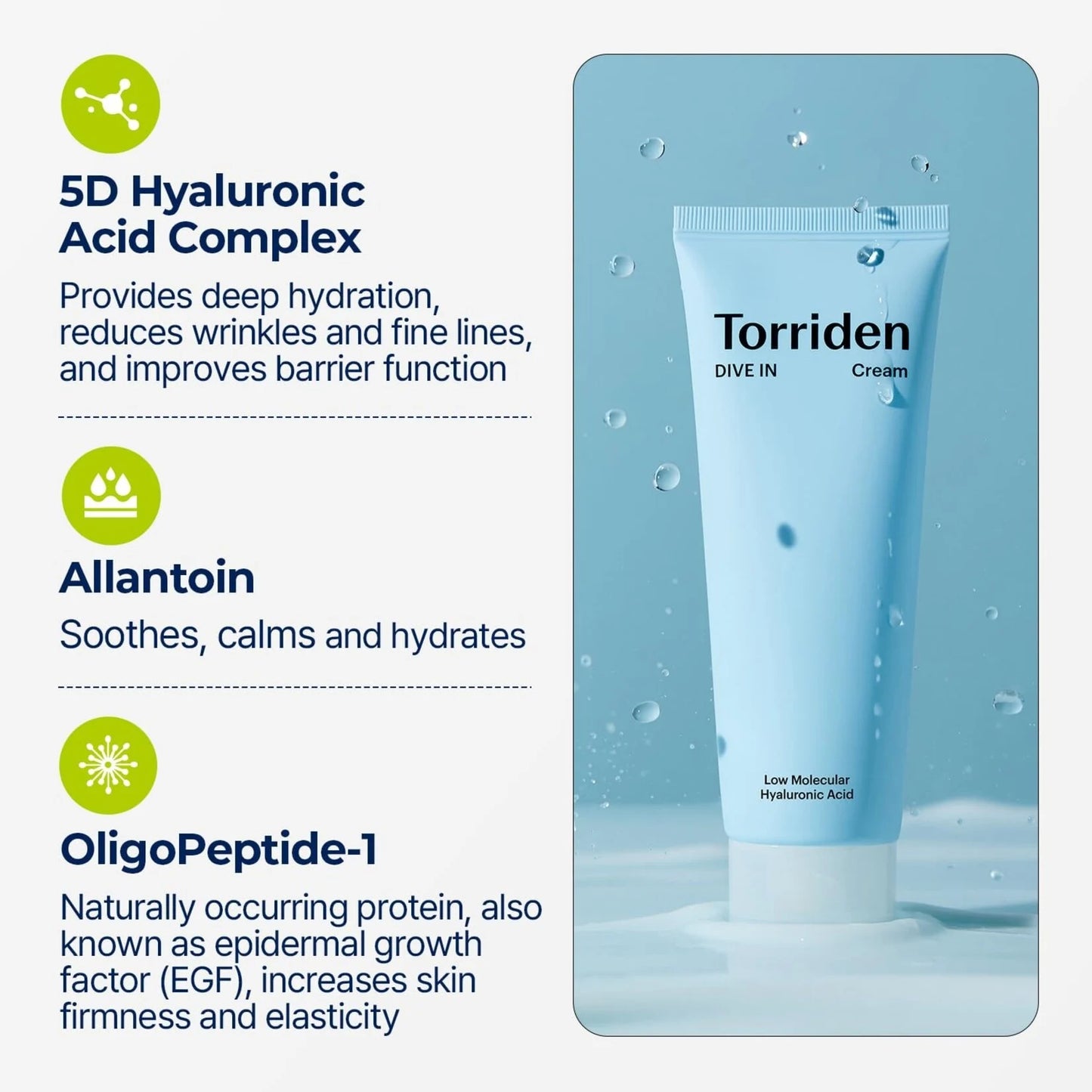 Torriden DIVE-IN Low Molecular Hyaluronic Acid Cream 80ML