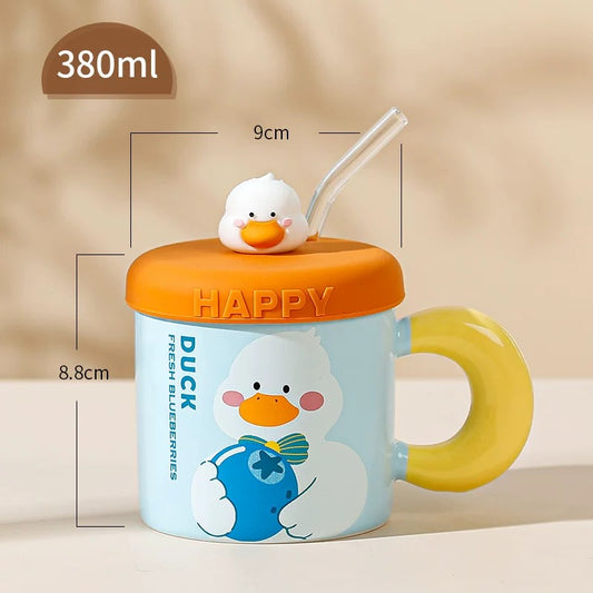 Candy Style Cute Duck Straw Cup