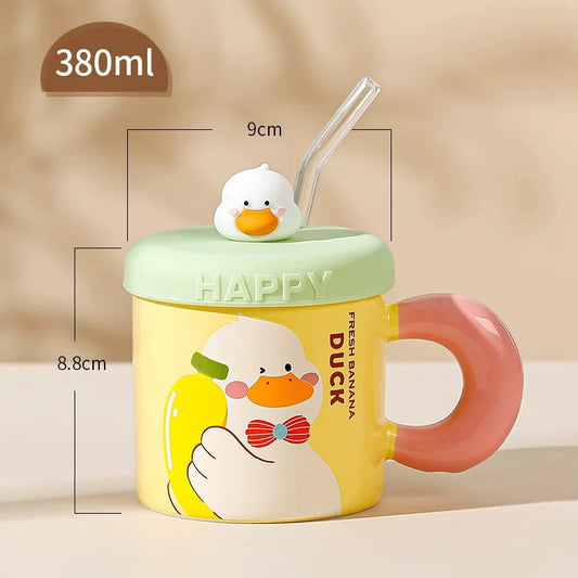 Candy Style Cute Duck Straw Cup