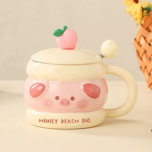 Cute Animal Ceramic Cup Two Colors