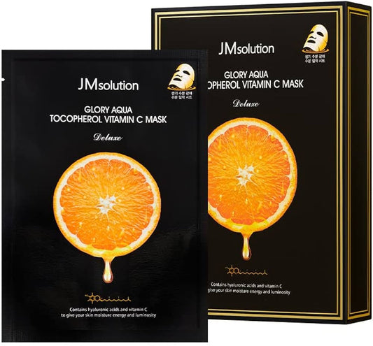 JMSOLUTION GLORY AQUA TOCOPHEROL VITAMIN C MASK DELUXE 10Pcs