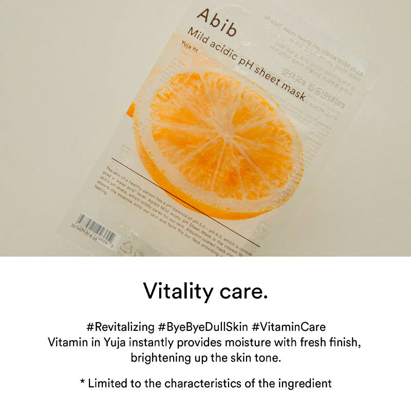 Abib Mild Acidic Ph Sheet Mask Yuja Fit